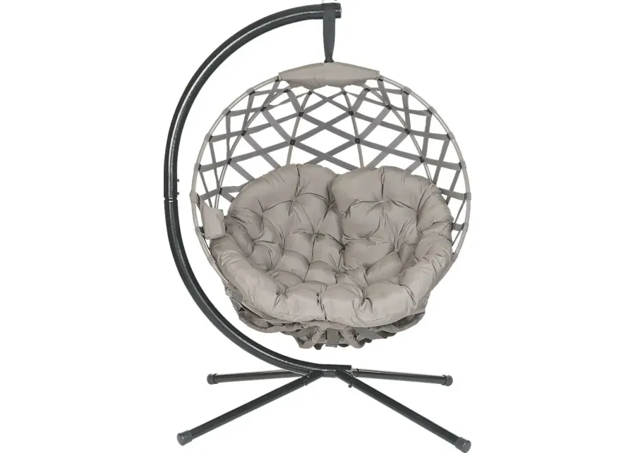 Outdoor Zabolio Beige Loveseat Outdoor Wynnmeadow Beige Hanging Chair