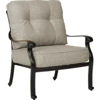 Lake Como Antique Bronze Outdoor Club Chair With Silk-Colored Cushions