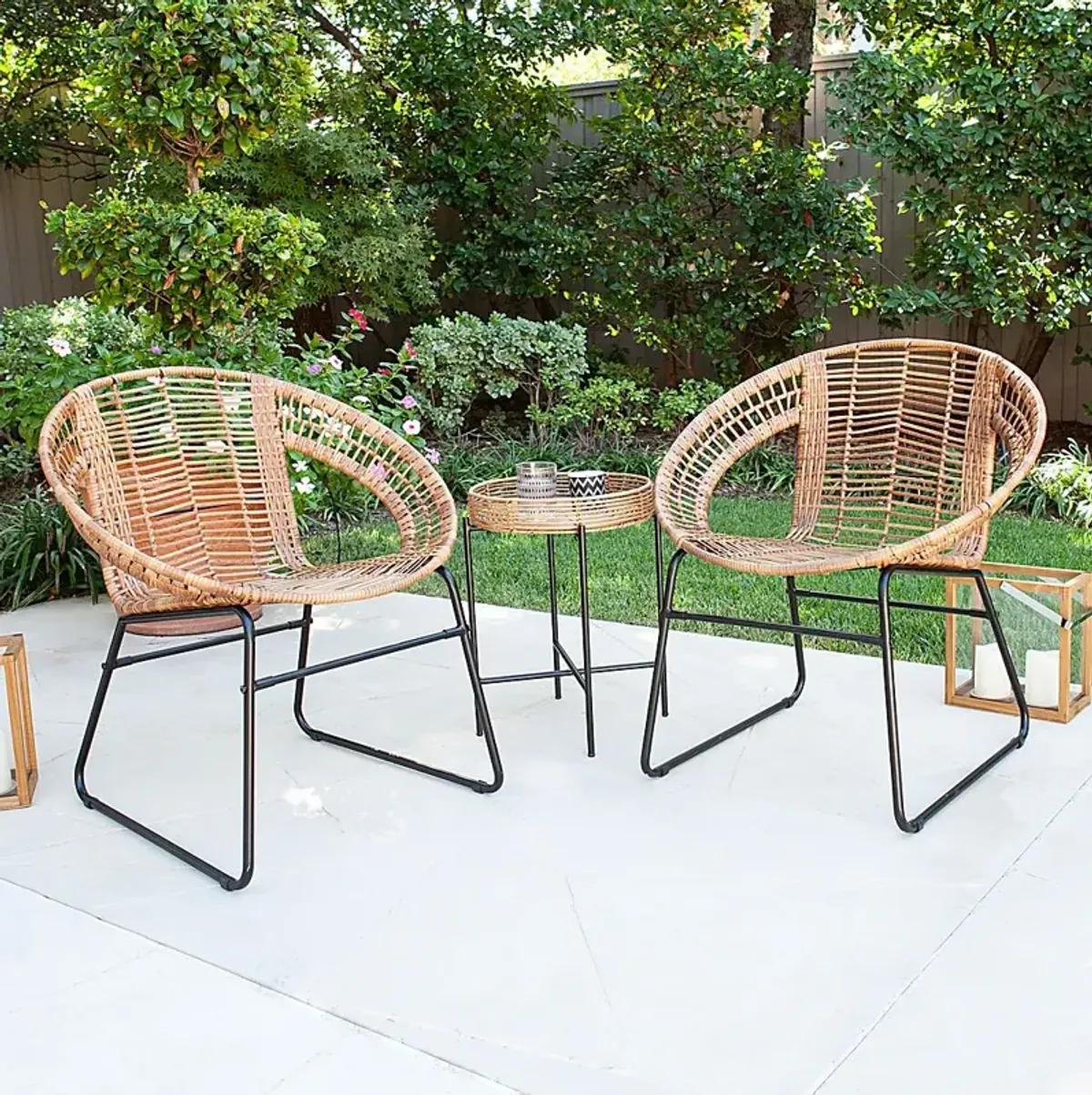 Agincourt Natural Outdoor 3 Pc Bistro Set