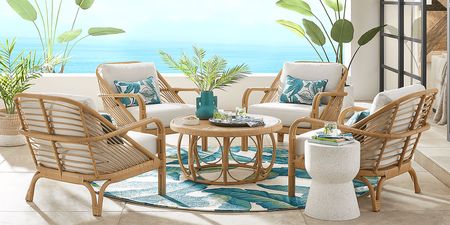 Coronado Sandstone Outdoor Chat Chair with Vapor Cushions
