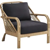 Coronado Sandstone Outdoor Chat Chair with Charcoal Cushions