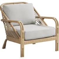 Coronado Sandstone Outdoor Chat Chair with Pewter Cushions