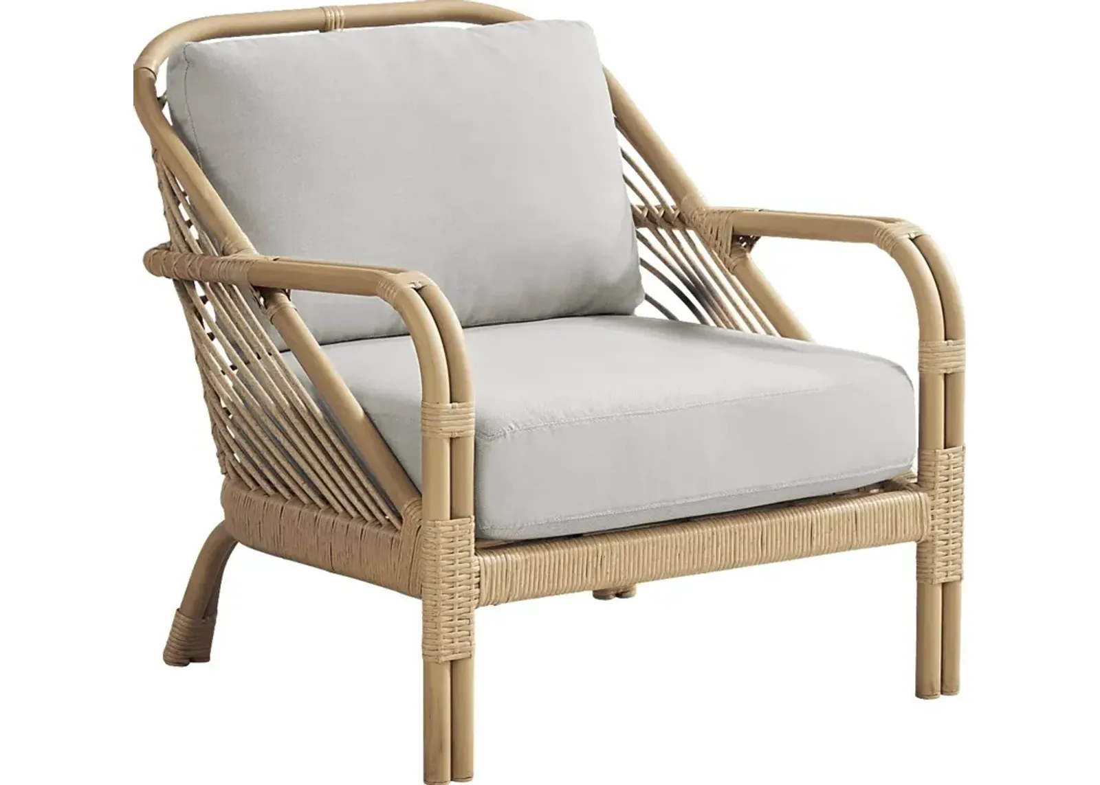 Coronado Sandstone Outdoor Chat Chair with Pewter Cushions