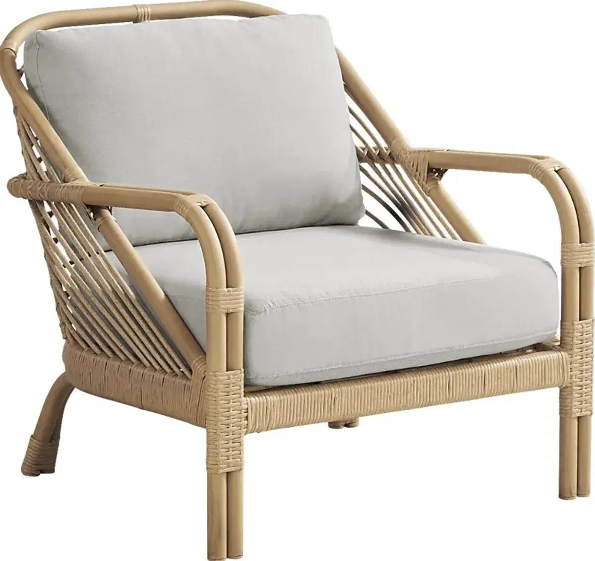 Coronado Sandstone Outdoor Chat Chair with Pewter Cushions