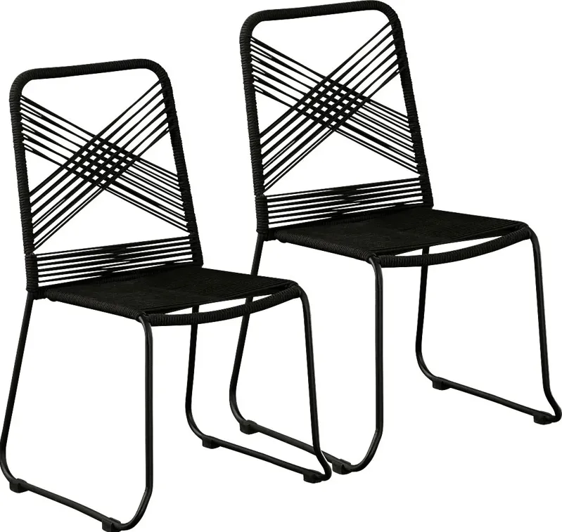 Donwood Black Outdoor Accent Chair, Set of 2
