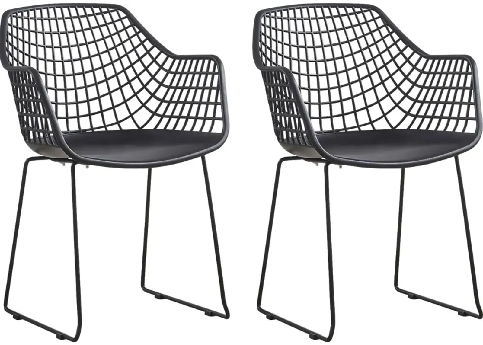 Outdoor Epperson Black Chair, Set of 2