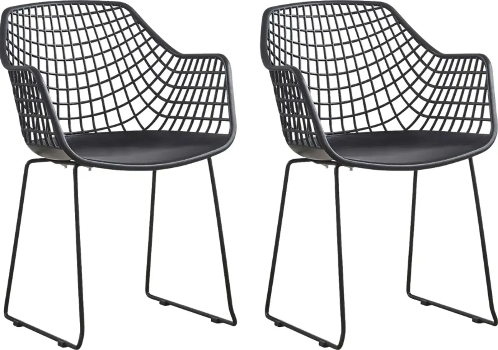 Outdoor Epperson Black Chair, Set of 2