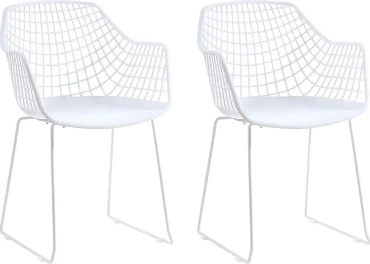 Outdoor Epperson White Chair, Set of 2