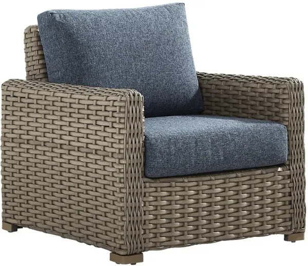 Siesta Key Driftwood Outdoor Chair with Ink Cushions