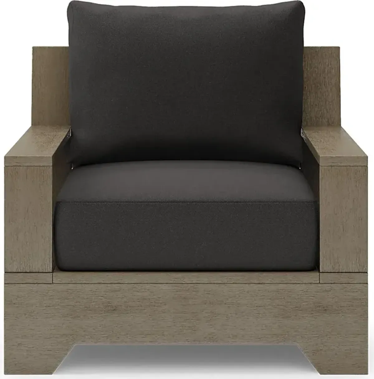 Lake Tahoe Gray Outdoor Club Chair with Charcoal Cushions