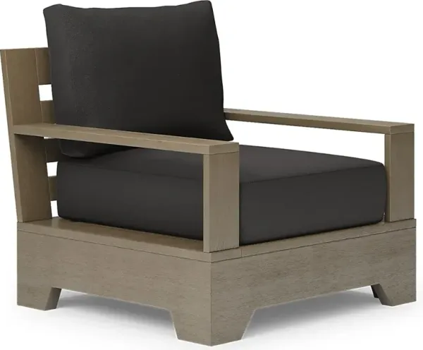 Lake Tahoe Gray Outdoor Club Chair with Charcoal Cushions