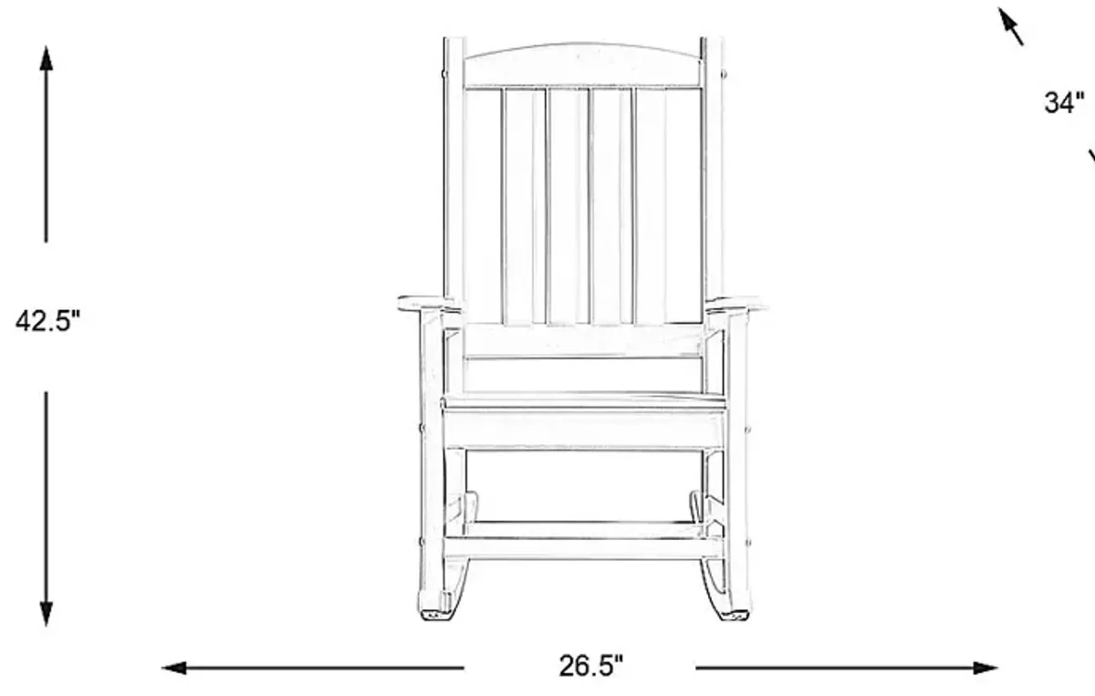 Brocky White Outdoor Rocking Chair, Set of Two