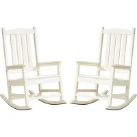Brocky White Outdoor Rocking Chair, Set of Two