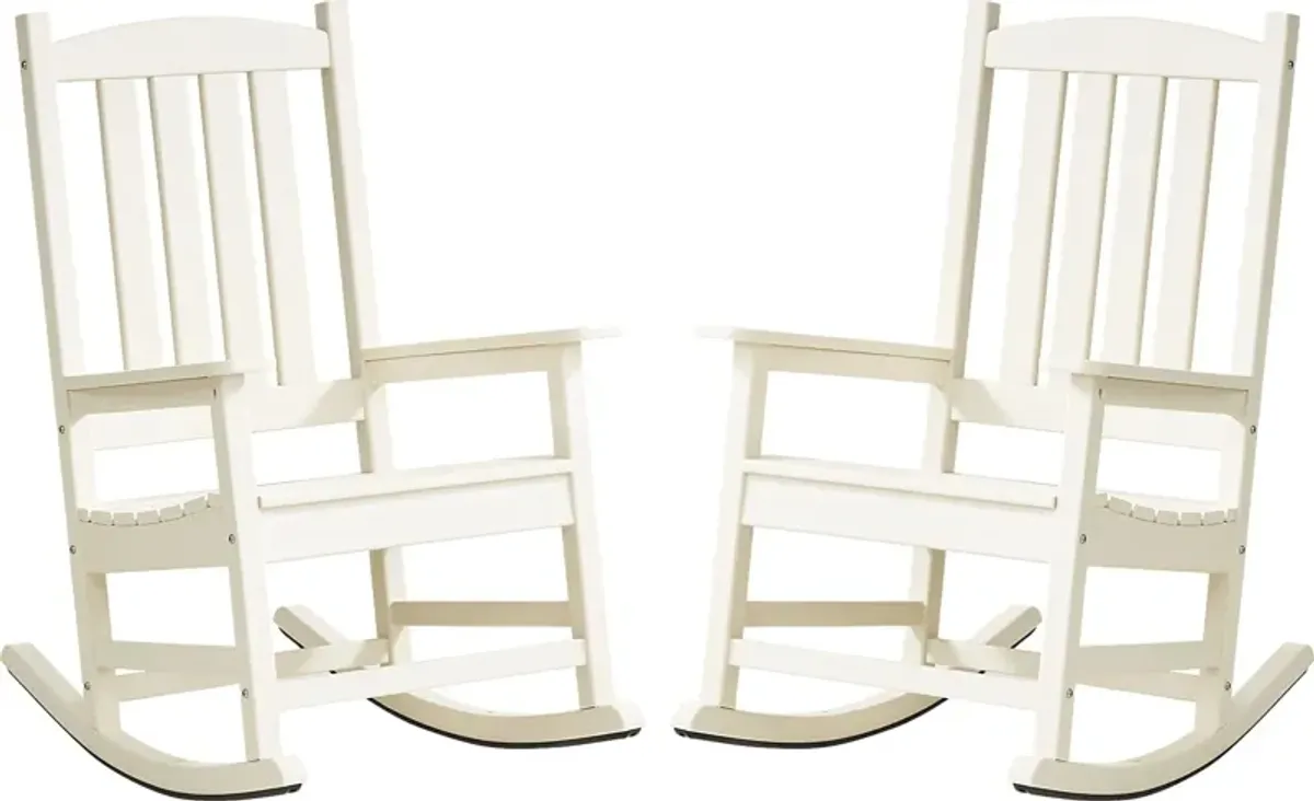 Brocky White Outdoor Rocking Chair, Set of Two