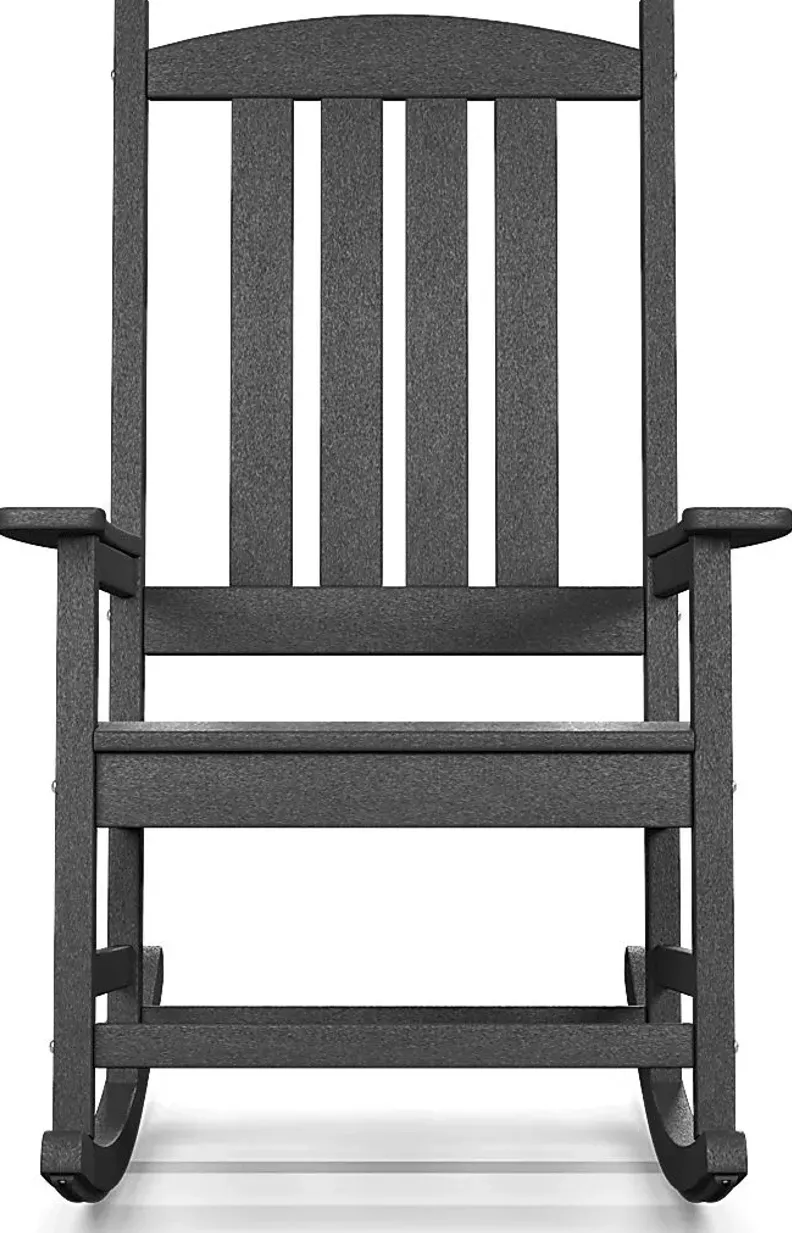 Brocky Black Outdoor Rocking Chair