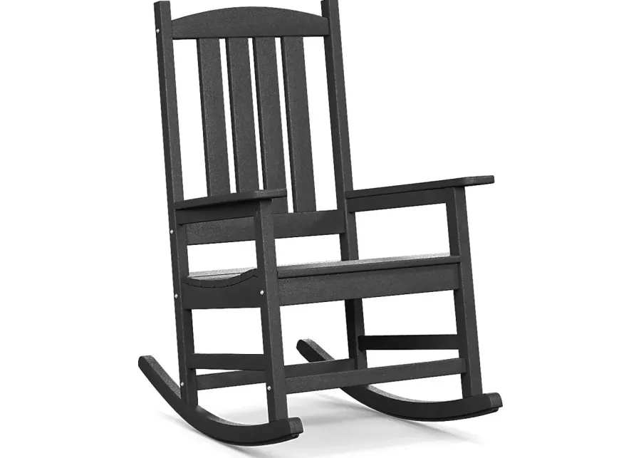 Brocky Black Outdoor Rocking Chair