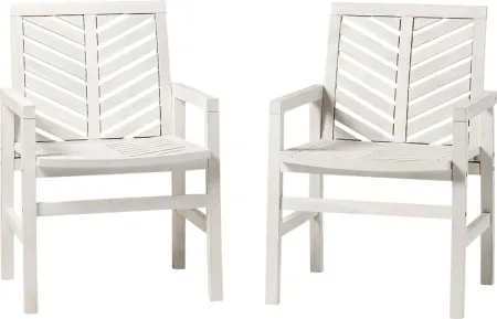 Outdoor Worcaster White Accent Chair Set of 2