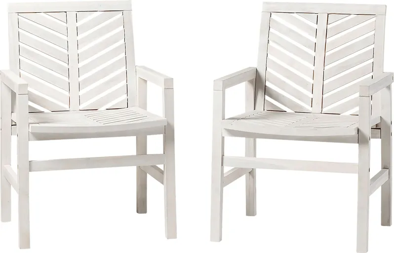 Outdoor Worcaster White Accent Chair Set of 2