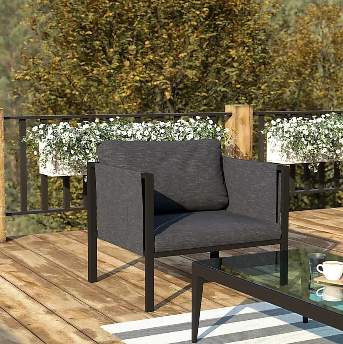 Outdoor Dellanor Charcoal Accent Chair