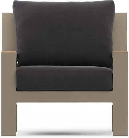 Solana Taupe Outdoor Club Chair with Charcoal Cushions