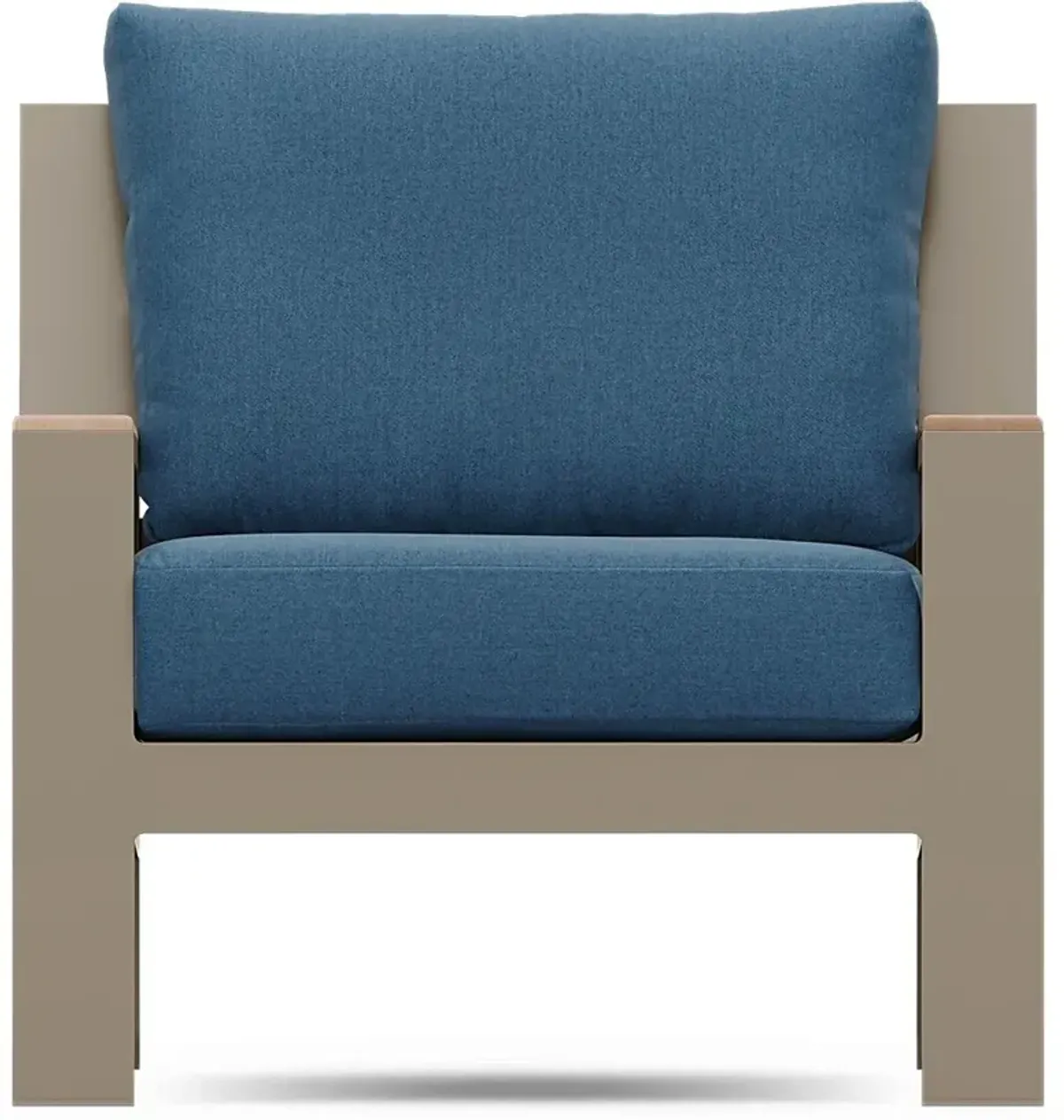 Solana Taupe Outdoor Club Chair with Blueberry Cushions