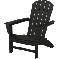 POLYWOOD Nautical Black Outdoor Adirondack Chair