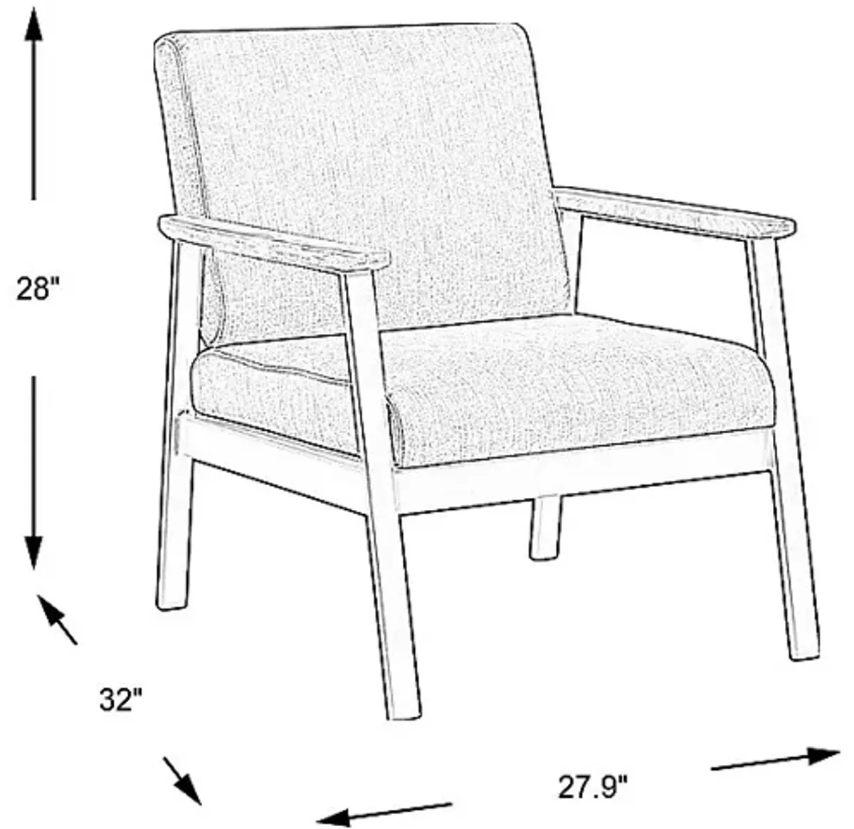 Ocean Tide Gray Outdoor Club Chair