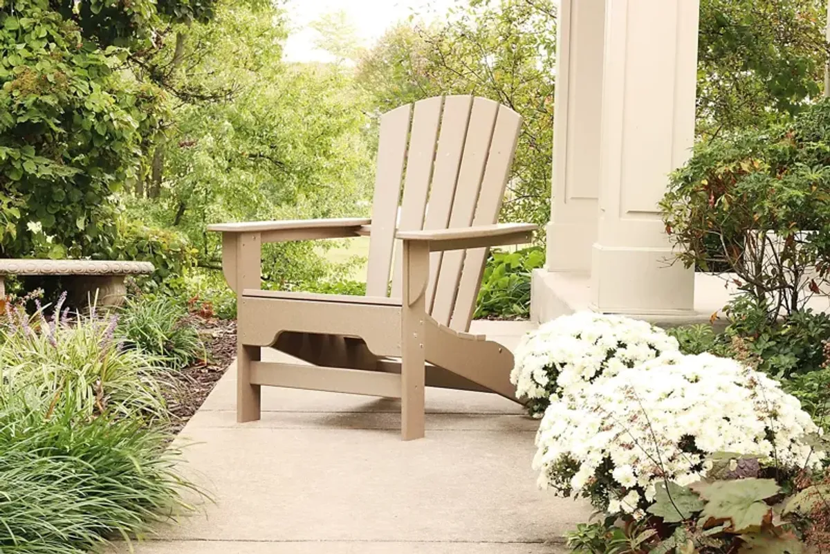 Danverton Traditional Tan Outdoor Adirondack Chair