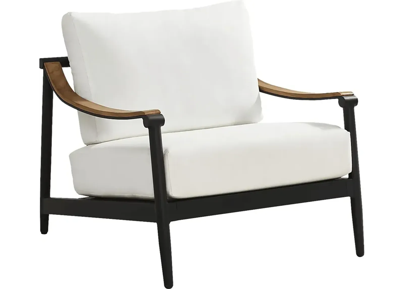 Harlowe Black Outdoor Club Chair with White Cushions