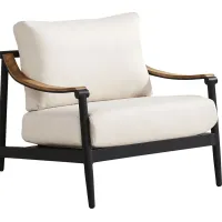 Harlowe Black Outdoor Club Chair with Flax Cushions