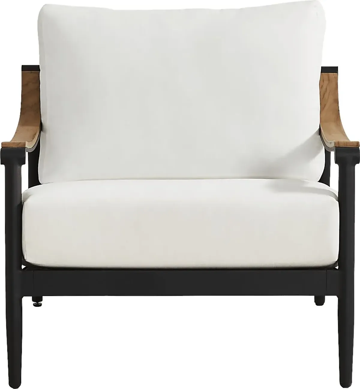 Harlowe Black 5 Pc Outdoor Chat Set with White Cushions