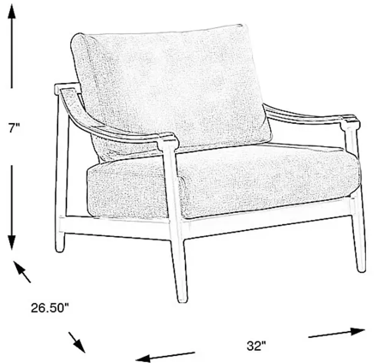 Harlowe Black Outdoor Club Chair with Dove Cushions