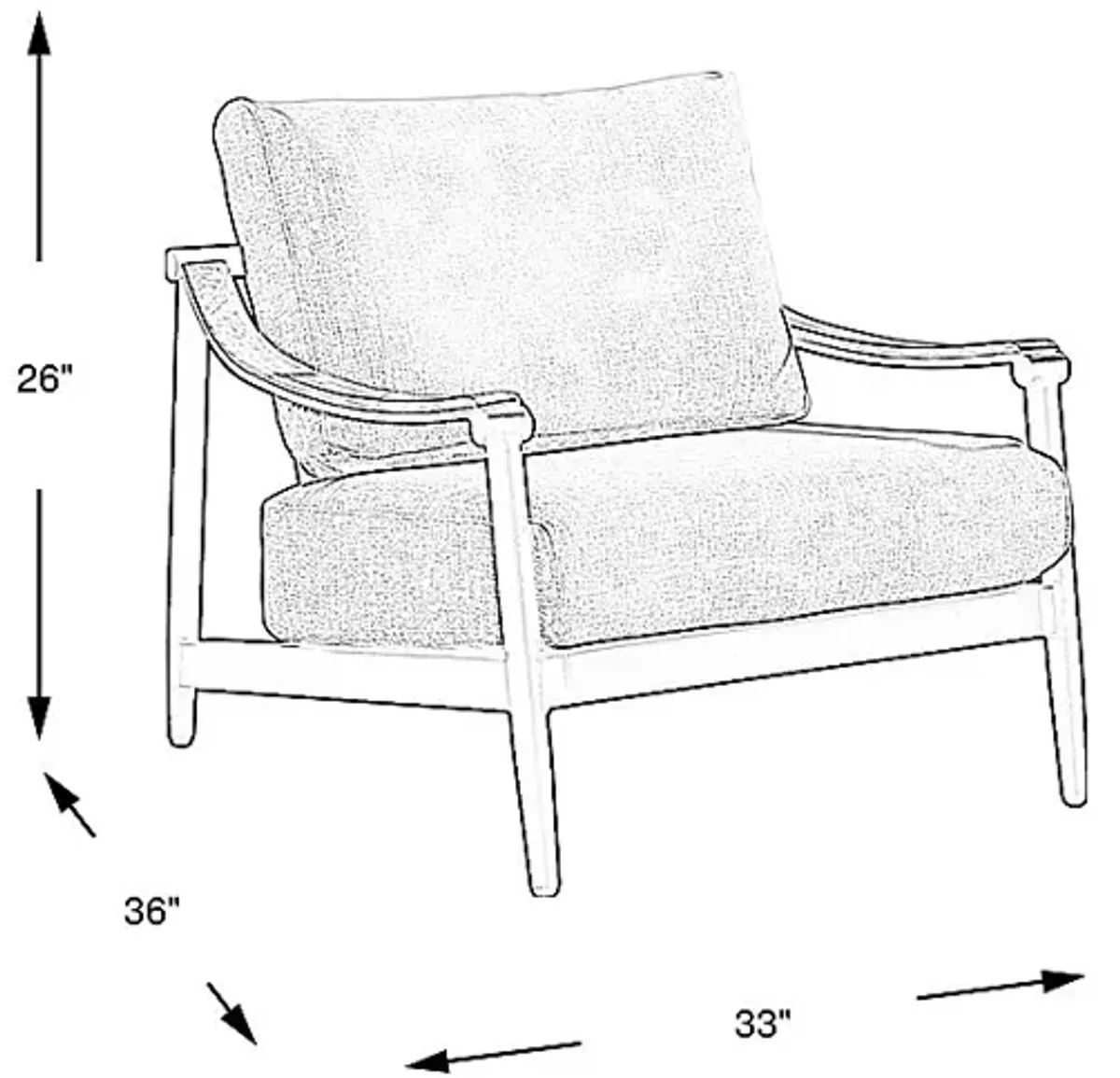 Harlowe Black Outdoor Club Chair with Dove Cushions