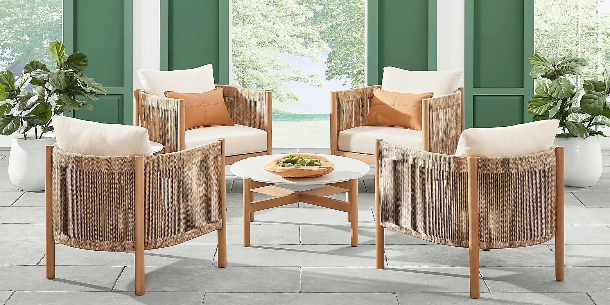 Marche Beige 5 Pc Outdoor Chat Set