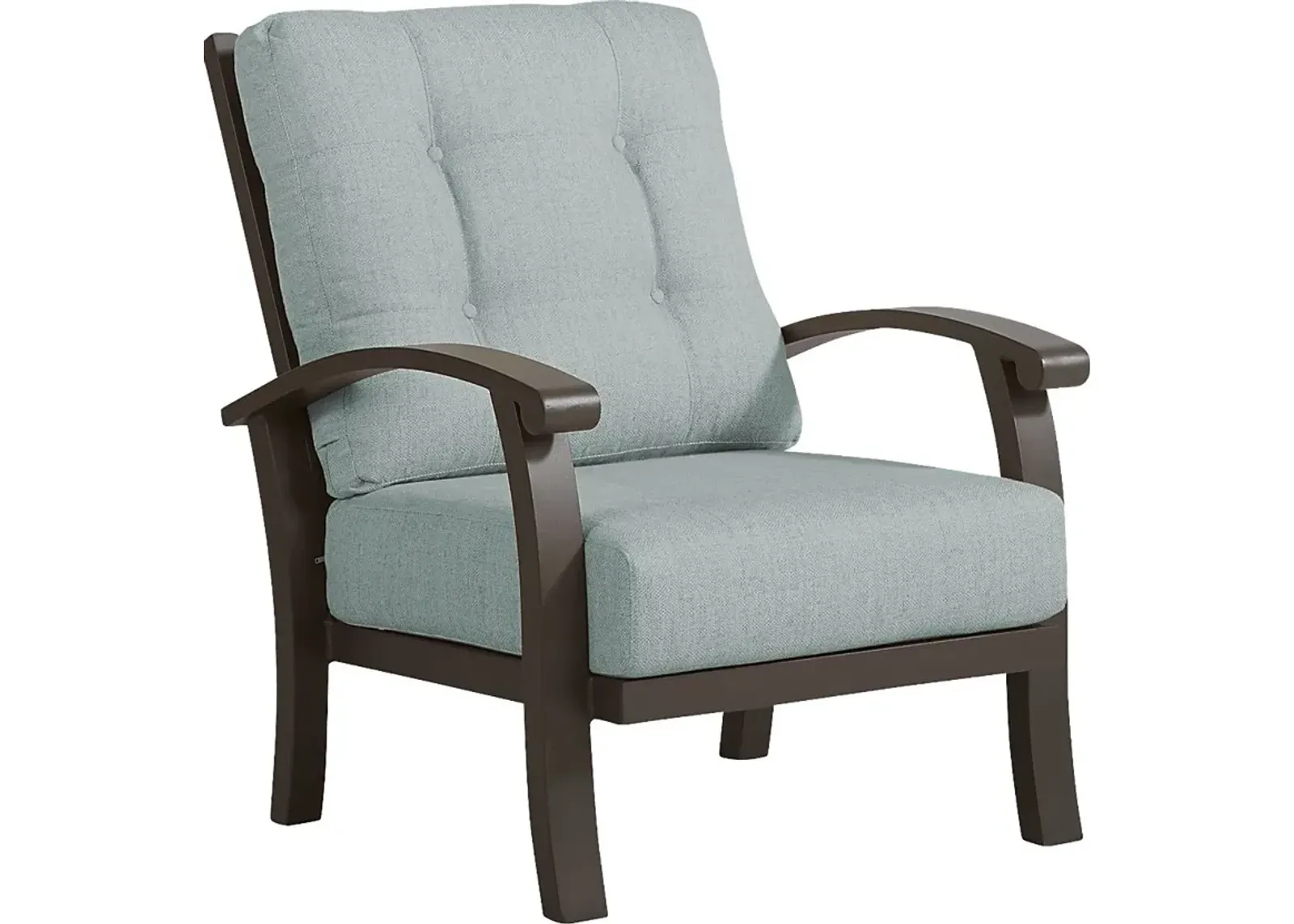 Lake Breeze Aged Bronze Outdoor Club Chair with Mist Cushions