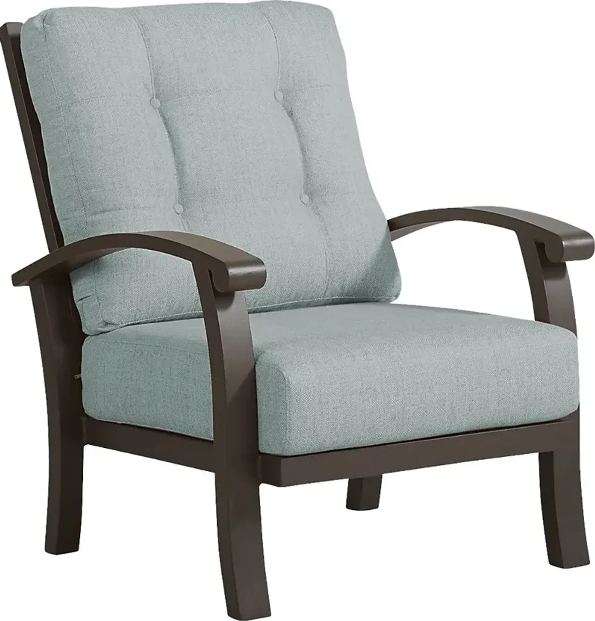 Lake Breeze Aged Bronze Outdoor Club Chair with Mist Cushions