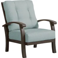 Lake Breeze Aged Bronze Outdoor Club Chair with Mist Cushions