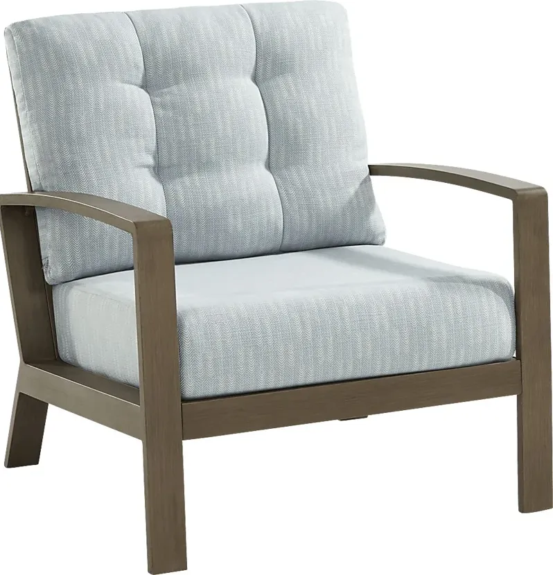 Torio Brown Outdoor Club Chair with Lake Cushions