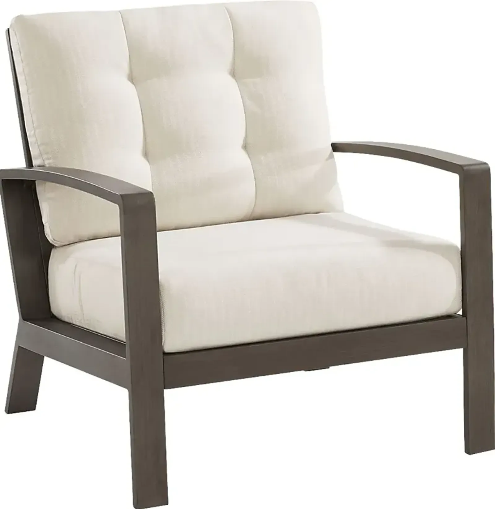 Torio Brown Outdoor Club Chair with Oatmeal Cushions