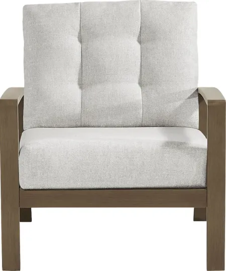 Torio Brown Outdoor Club Chair with Silk-Colored Cushions