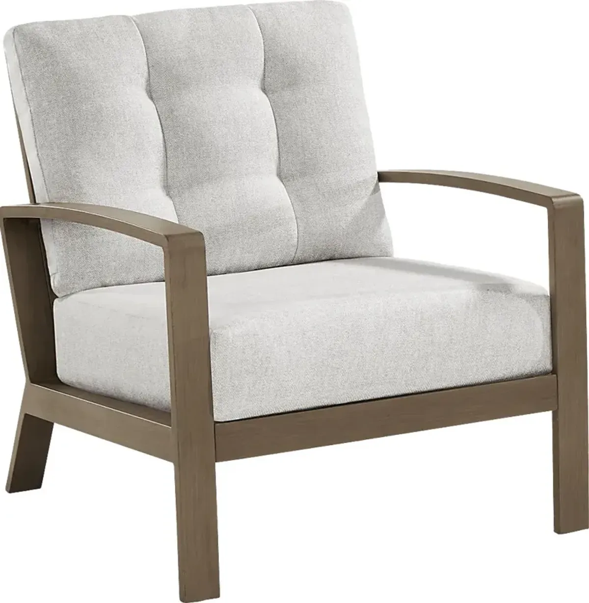 Torio Brown Outdoor Club Chair with Silk-Colored Cushions