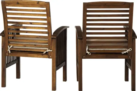 Dunsmere Dark Brown Outdoor Accent Chair, Set of 2