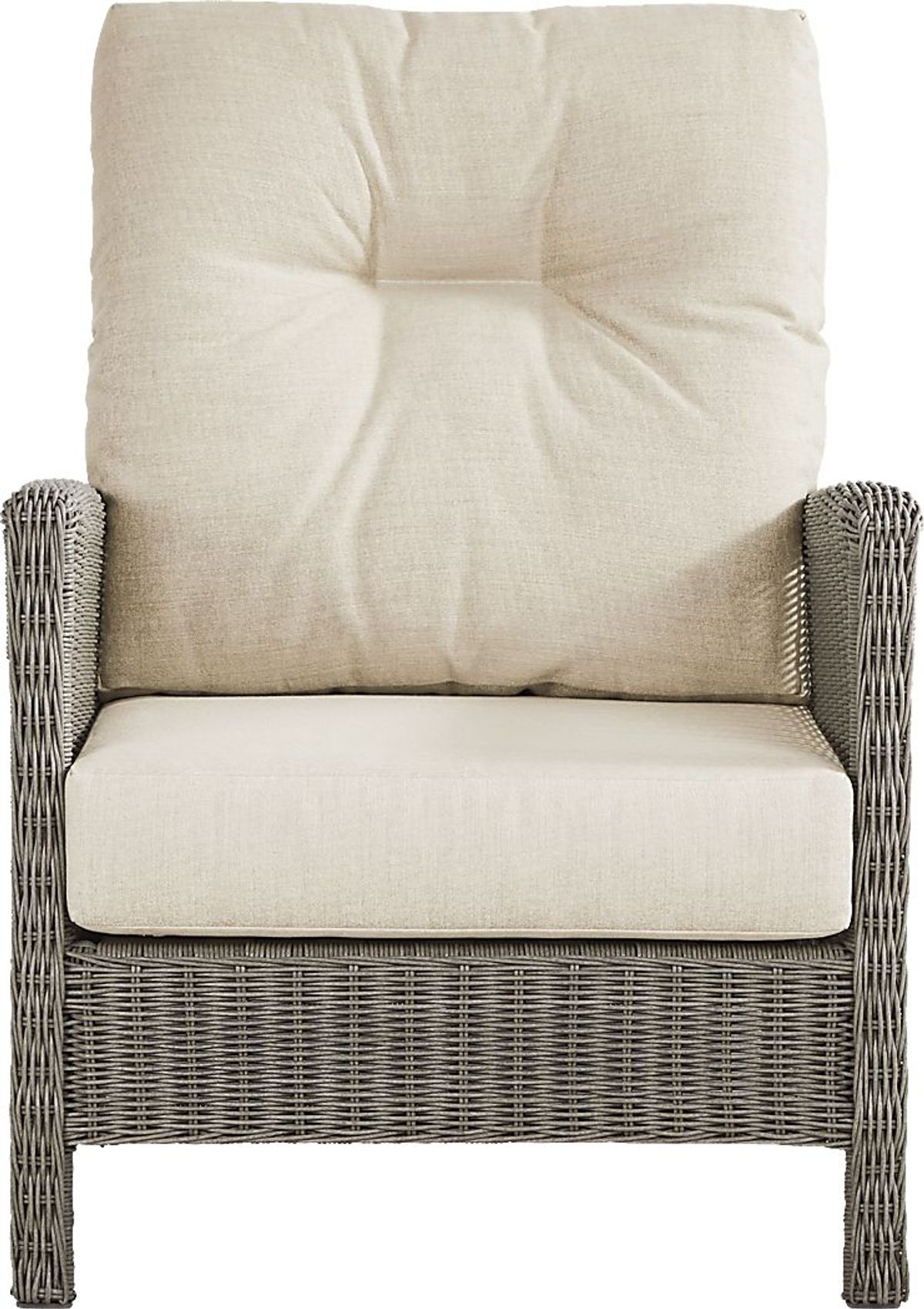 Forest Hills Gray Outdoor Club Chair with Beige Cushions