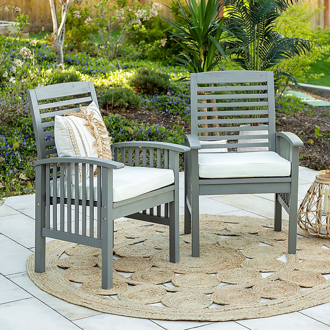 Dunsmere Gray Outdoor Accent Chair, Set of 2