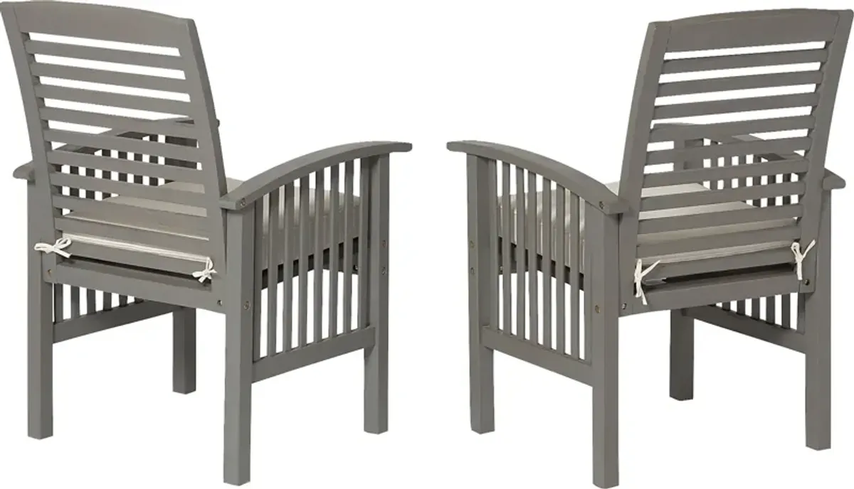 Dunsmere Gray Outdoor Accent Chair, Set of 2