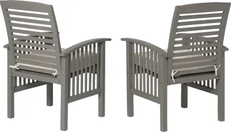 Dunsmere Gray Outdoor Accent Chair, Set of 2