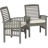 Dunsmere Gray Outdoor Accent Chair, Set of 2