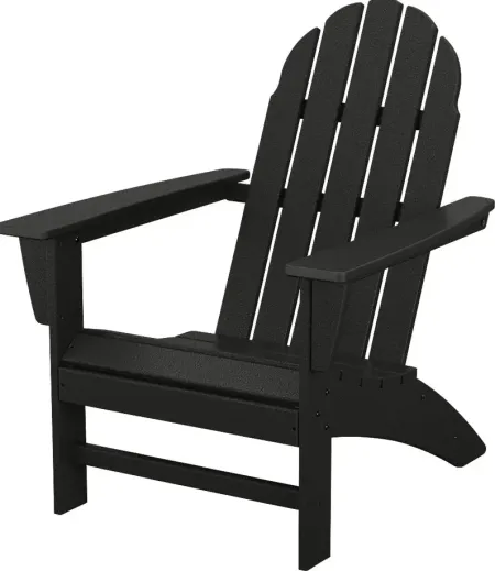 POLYWOOD Vineyard Black Outdoor Adirondack Chair
