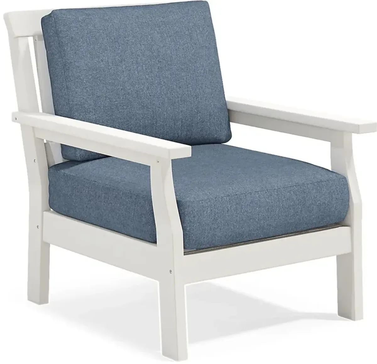 Eastlake White Outdoor Club Chair with Agean Cushions