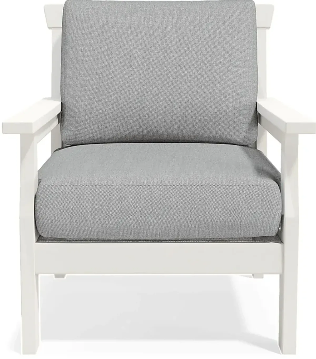 Eastlake White Outdoor Club Chair with Pewter Cushions